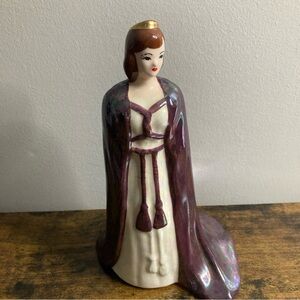 Vintage Masonic Job's Daughters Ceramic Statuette Honored Queen Figurine RARE